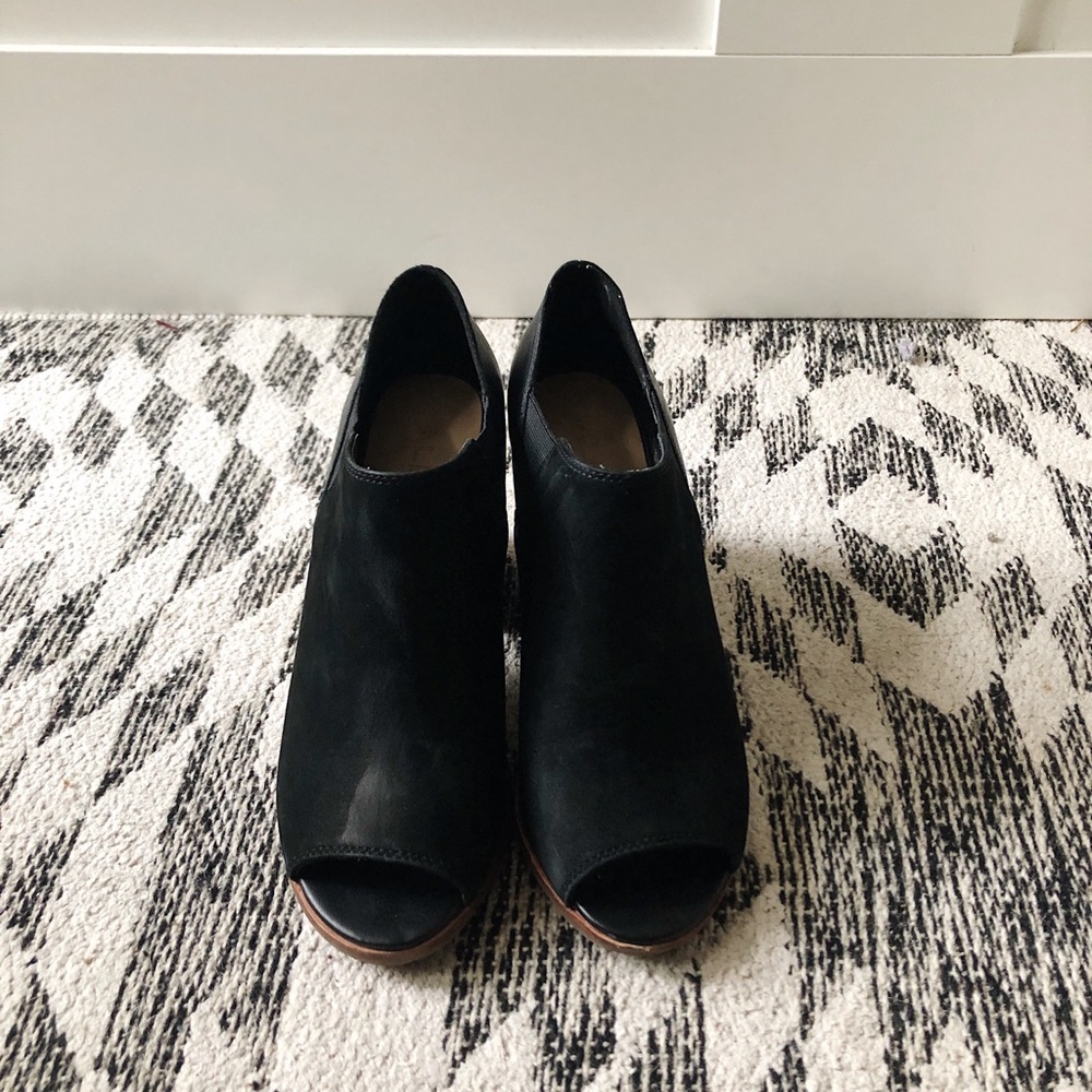 ALDO black suede block heels